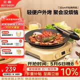 北鼎（Buydeem）烤肉盘牛排煎蛋神器铁板烧卡式炉炭火户外32cm不粘烤肉锅星空黑