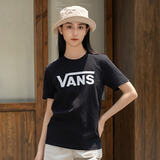 VANS范斯官方 男女情侣短袖T恤夏季经典LOGO 黑色  L 