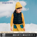 aqpa【95白鸭绒&三防】羽绒背心秋冬保暖羽绒服儿童装男女童宝宝马甲 燕羽（黑色） 90cm