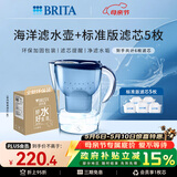 碧然德（BRITA） 过滤净水器 家用滤水壶 净水壶 海洋系列 3.5L蓝色 一壶六芯装 环保加固包装