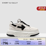 CHERY KALLY【沈梦辰同款】轻奢女鞋厚底小白鞋女2026新款板鞋子松糕鞋 CHERY&KALLY 白黑色 36