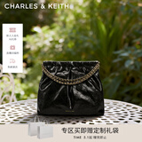 CHARLES&KEITH子母链条大容量流浪包托特包单肩斜挎包女包生日礼物CK2-40671449 【L号】Black黑色 L