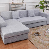 帕布（pabu）沙发套全包罩四季通用贵妃组合弹力防滑布艺全盖沙发保护罩盖布 几何人生 三人（适用190-230cm长度）单件