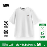 森马（Semir）【多彩凉感T】短袖t恤女夏中长款宽松舒适刺绣上衣109324100007
