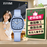 XVVMI初中生高中学生考试专用表女款只看时间女生静音夜光石英手表 蓝色