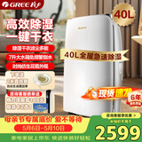 格力（GREE）【干衣除湿】除湿机家用抽湿机40升/天单间≤80㎡低噪回南天除潮防霉吸湿抽湿器智能控湿DH40EF