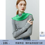 范思蓝恩22FS4132半高领打底衫女秋冬修身内搭叠穿长袖针织衫上衣 高级灰 M