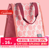 乐扣乐扣（LOCK&LOCK） 保鲜盒便当包 保温饭盒袋 手提午餐包 便携锡箔帆布带饭包 粉红色【200x130x225】