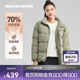 斯凯奇2025冬季保暖时尚百搭男女同款羽绒外套P423U038
