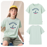 诺帝卡（NAUTICA）吸湿速干儿童抗菌短袖NAUTICA中大童青少年26夏新款户外防晒圆领T 薄荷绿 170