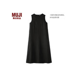 MUJI女式 汉麻 水洗 无袖连衣裙 女装裙子26年夏季新品 黑色 M