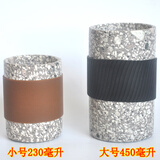 鸣泉中华麦饭石口杯麦饭石水杯茶杯，麦饭石口杯，整石麦饭石杯子茶杯 大号450毫升