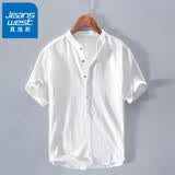 真维斯（Jeanswest）棉麻T恤男士2026夏季新款时尚百搭复古亚麻短袖体恤中国风短袖男