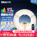 洛林（ROLin）全光谱led灯盘吸顶灯替换灯芯led灯芯替换灯条磁吸灯盘带遥控96W