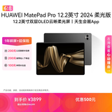 HUAWEI MatePad Pro 12.2英寸柔光版华为平板电脑双层OLED柔光屏12+256GB WIFI砚黑