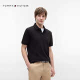 Tommy Hilfiger【纯色修身】26春夏男装珠地棉商务休闲短袖T恤POLO 曜岩黑色 XL