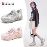 ABC KIDS女童休闲鞋夏季中大童镂空透气单鞋时尚百搭运动凉鞋 银色35