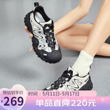 骆驼（CAMEL）丑萌登山鞋女时尚撞色户外休闲鞋 L24M076602 米/银/黑 36
