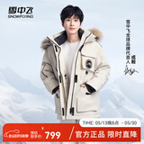 雪中飞【成毅同款】【鹅绒】男女同款羽绒服貉子毛领中长羽绒服工装保暖 燕麦色|7185 2XL 185/104A尺码偏大选小一码