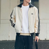 阿迪达斯（adidas）三叶草 外套男女情侣款 复古华夫格立领夹克开衫潮流百搭运动服 JW0109 S
