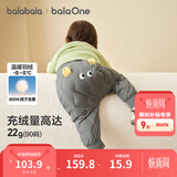 巴拉巴拉balaOne儿童羽绒裤男女童长裤宝宝保暖冬季新款高腰 灰色熊-白鸭绒 90 cm-充绒量22g