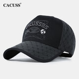CACUSS棒球帽男四季大头围高顶显脸小鸭舌帽运动遮阳帽子男 黑色轻奢