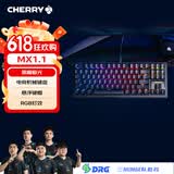 CHERRY樱桃MX1.1黑曜极光 机械键盘87键 游戏键盘 悬浮式无钢结构 有线键盘RGB灯效 黑色茶轴