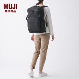 MUJI 宽口 双肩包 背包 书包大容量电脑包 黑色 NONE