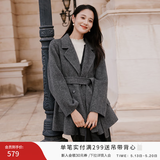 香影双面呢羊毛大衣女2025冬季新款呢子中长款高级感白色毛呢外套 中灰 L 165/88A/110-125斤