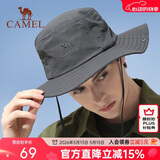 骆驼（CAMEL）渔夫帽男女夏季薄款大头围防晒遮阳太阳帽子大帽檐遮脸大沿帽