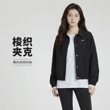 耐克NIKE女子夹克Oversize 风教练夹克衬衫领IF0213-010黑/灰L
