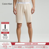 Calvin Klein内衣【520礼物冰美事系列】ck凉感抗菌居家睡衣短裤睡裤随心选 男士下装ACI-燕麦奶 M