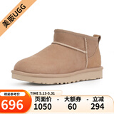 UGG美版女款雪地靴休闲经典迷你短靴舒适短筒靴1116109 SAND-沙栗色 36