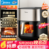 美的（Midea）小炎烤空气炸锅蒸烤一体【价保618】双热源免翻面多功能家用大容量6L智能可视金属内腔烤箱KZC6054