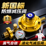 HAOALL液化气防爆减压阀新国标安全阀自动关闭低压阀煤气罐燃气灶阀门 家用带表防爆减压阀