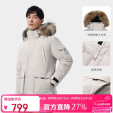 骆驼（CAMEL）户外极寒派克工装毛领情侣款羽绒服保暖加厚中长款外套