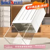 SPACEXPERT抽屉式收纳盒收纳柜收纳箱内衣收纳玩具整理箱抽屉式桌面收纳盒子 透明抽屉 5L三只27*19*10cm常规款