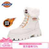 Dickies女士雪地靴女靴加绒马丁靴加厚保暖棉靴高帮休闲靴子 米色 40 
