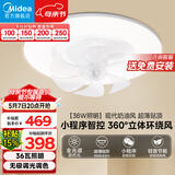 美的（Midea）吊扇灯风扇灯一体36瓦餐厅客厅卧室led吊灯遥控三色摇头扇熟睡风