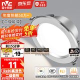 雷士（NVC）LED筒灯开孔75mm嵌入式筒射灯客厅天花灯走廊过道灯背景牛眼灯 铝材Ra90-砂银6W白光-孔75-85mm
