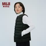 MUJI女式 轻量羽绒便携式 背心 马甲马夹女款冬季内胆保暖女装 黑色 S (155/80A)