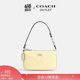 蔻驰（COACH）新款奥莱女士夏季女包经典标志NOLITA 19号手袋麻将包腋下单肩包 SV/干草色