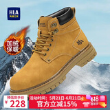海澜之家HLA百搭男靴棉鞋大黄靴男马丁靴子男款 T427土黄色(加绒)40