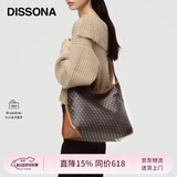 DISSONA【董洁同款】迪桑娜幸运锦囊女包hobo老花包单肩腋下包 棕色-大号