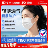 振德一次性医用外科口罩白色成人儿童夏季透气防粉尘过敏鼻炎 100只