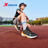 特步（XTEP）童鞋儿童风翼透气网面跑鞋旋钮扣体训运动鞋 黑/蜜柑橙 40