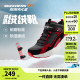 Skechers斯凯奇儿童秋冬休闲男女童二棉鞋轻质加绒保暖靴405222L/302583L 男童/黑色/红色/BKRD 34