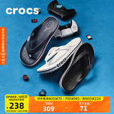 CROCS卡骆驰贝雅卡骆班人字拖运动拖鞋男鞋女鞋居家人字拖|205393 黑色/白色-066 40 (250mm)