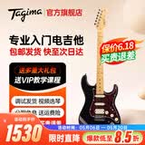 Tagima电吉他塔吉玛TG510 530 635单摇单单双男女初学者入门电吉他套装 39英寸单单双丨BK酷黑色丨TG530PRO