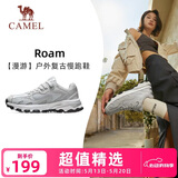 骆驼（CAMEL）漫游复古慢跑鞋女户外运动鞋子 K23S09L7014-1 奶白/椰灰40